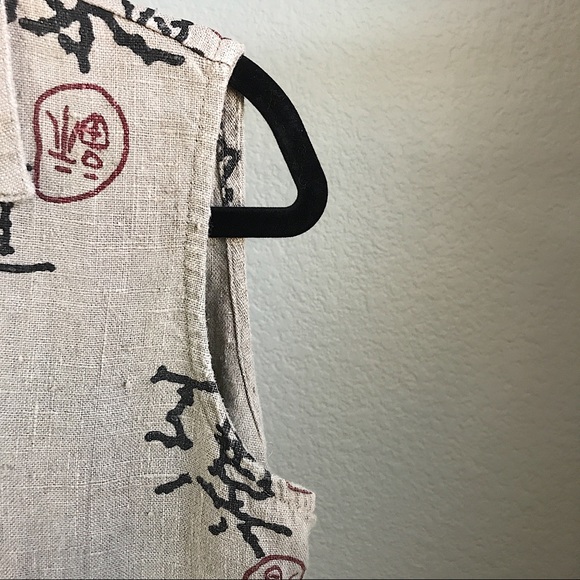 Vintage woven Chinese letters vest - Picture 3 of 8